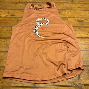 ZYIA ACTIVE Orange Leopard Print Graphic‎ Muscle Tank Top Women's Size L